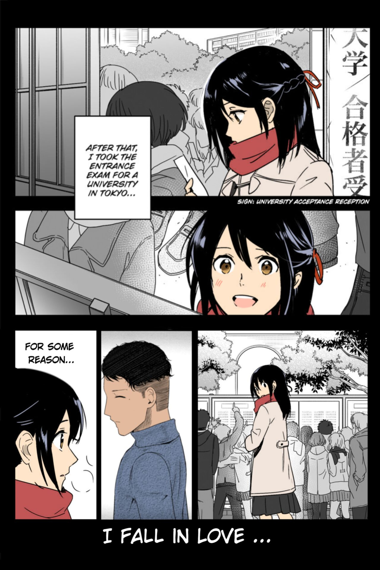 Kimi no Na wa. - & and & - Mitsuha Miyamziu & Teshigawara Katsuhiko (Coelacanth) (colored by mikakucoloring)