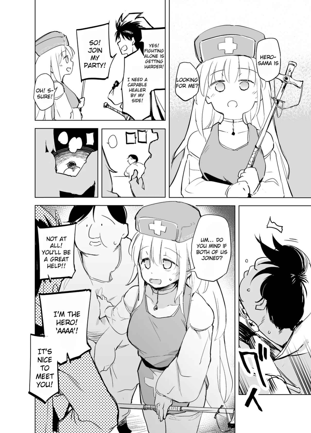 [Kaede Momiji (Shijokko)] Companions of the Hero 'Aaa' | Priestess and Merchant [Rei Scans]