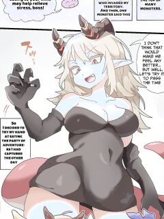 [imaat] The dragon girl swallows all the adventurers whole in a swollen belly samesize vore comic [English/Japanese] Preview