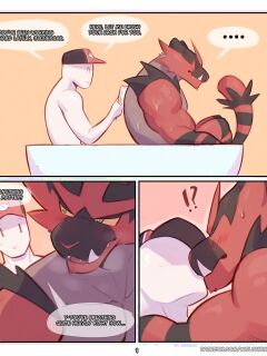 [Wolfanine] A Bath with Incineroar (Pokemon)